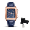 MEGIR Watch Men Business Wristwatch Rectangle Quartz Military Watches Waterproof Luminous Leather Strap Sport Casual Clock Reloj Hombre 2028
