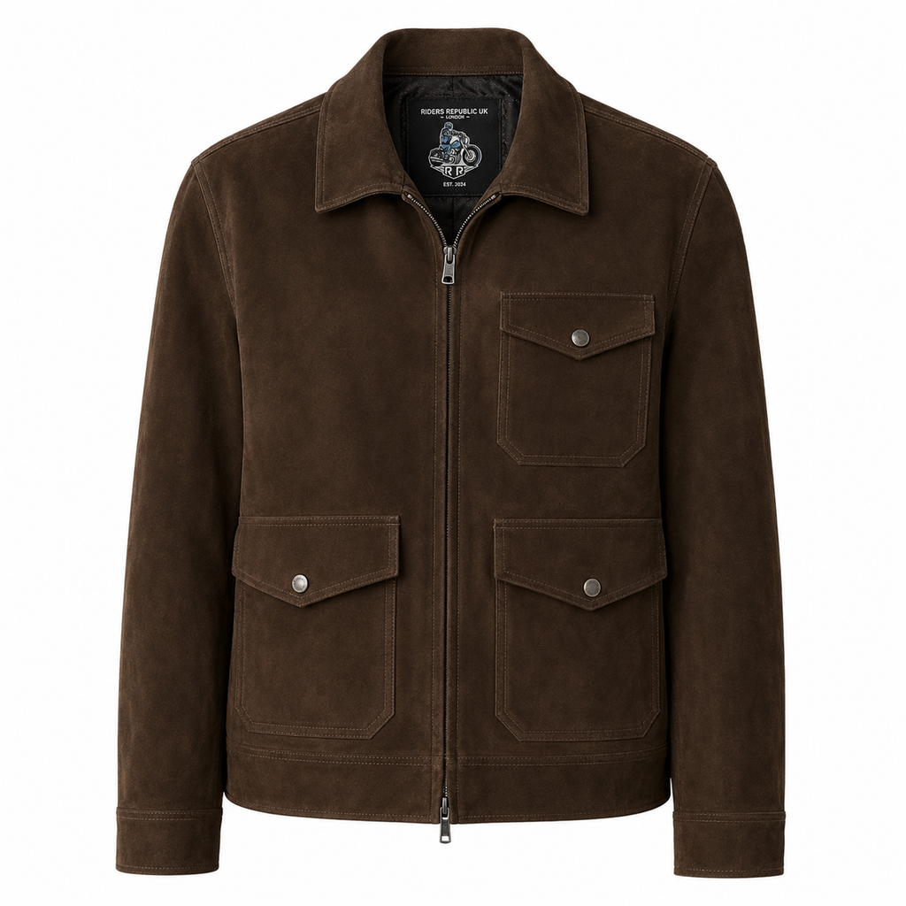 Men’s Tan Brown Suede Bomber Jacket