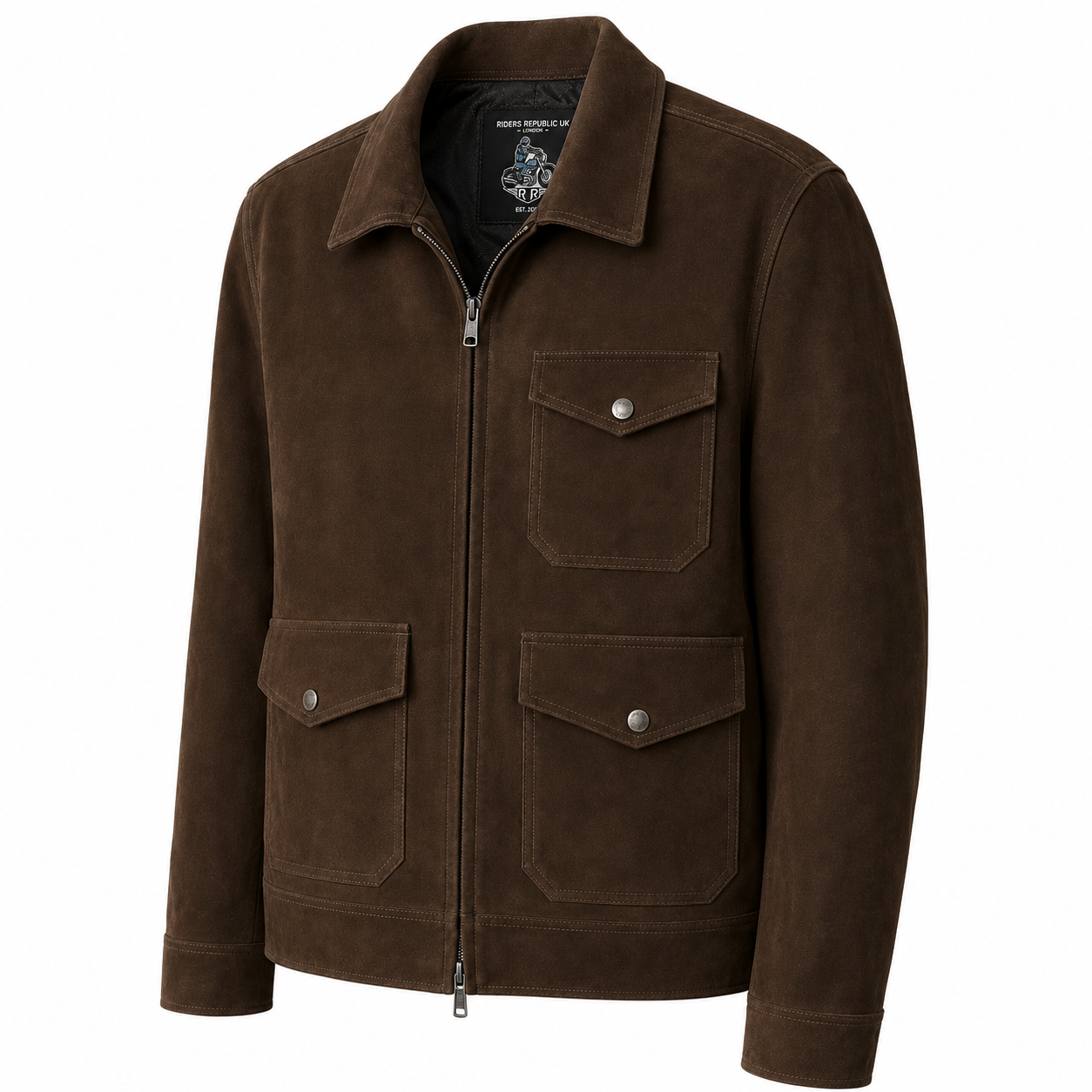Men’s Tan Brown Suede Bomber Jacket