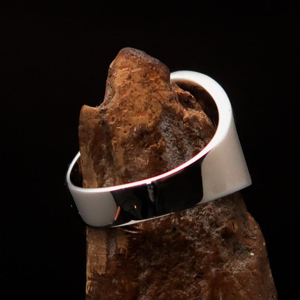 Excellent crafted Men's green Muhammad Muslim Ring - Sterling Silver