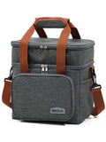 Portable Double Layer Lunch Bag (Grey)