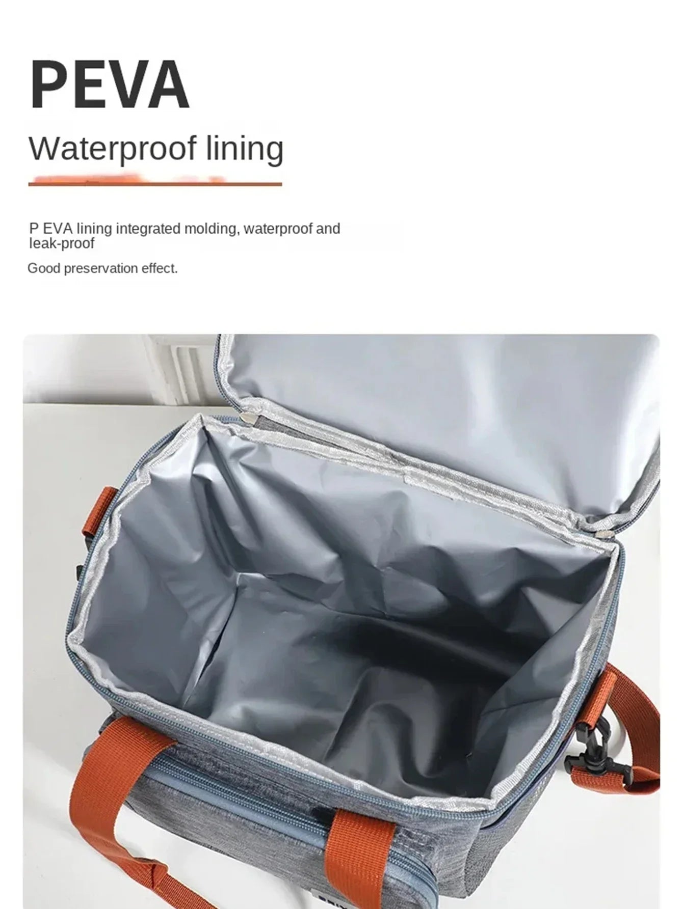 Portable Double Layer Lunch Bag (Grey)