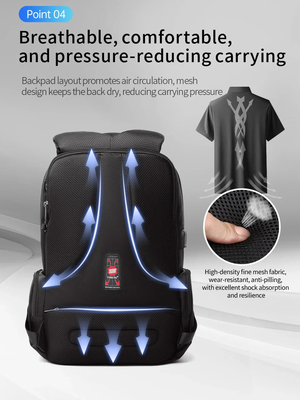 Anti-Theft Laptop Backpack Black