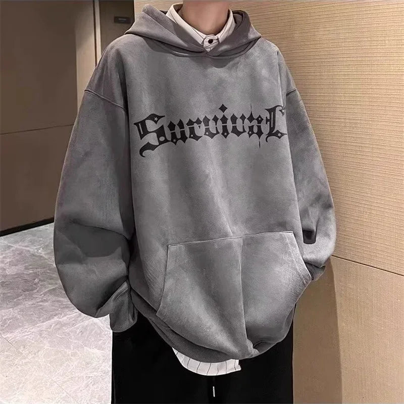 Gothic Spider Graphic Oversized Hoodie