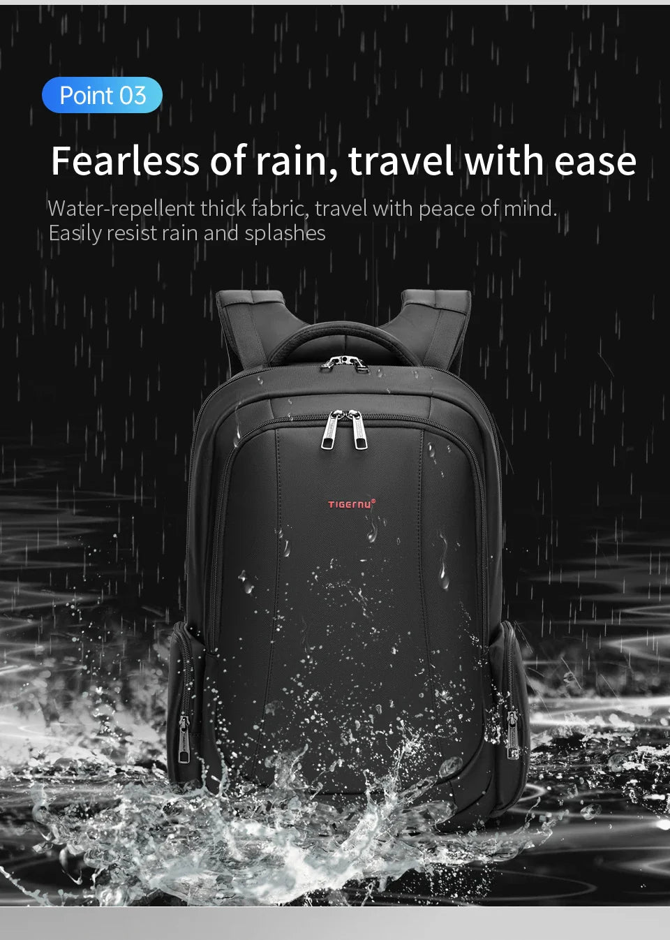Anti-Theft Laptop Backpack Black