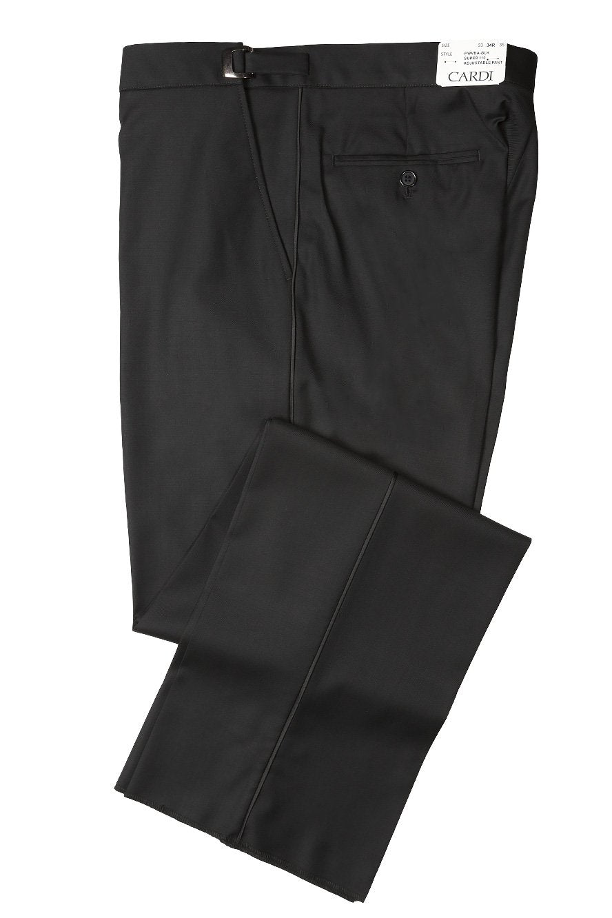 "Anthony" Black Vitale Barberis Italian Wool Tuxedo Trousers